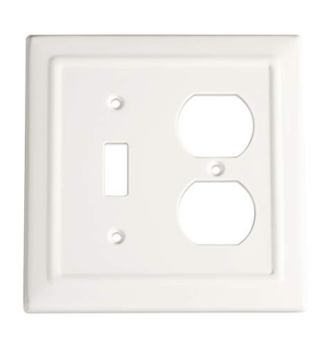 Monarch Abode 19061 Architectural Single Duplex Wall Switch Plate  Classic White