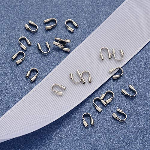 NX Garden Wire Protectors 200PCS Silver Brass Wire Guardian Loops U Shape Accessories for Jewelry Making