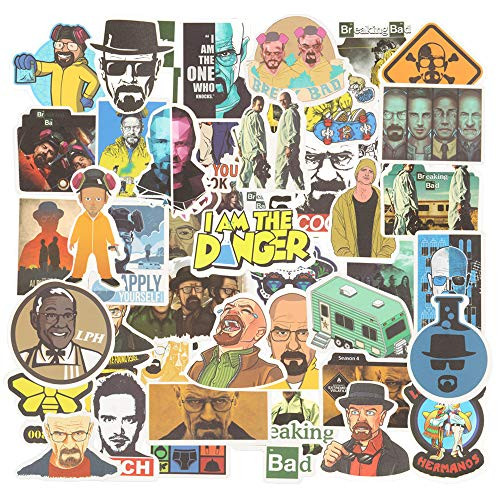Breaking Bad Laptop Stickers 50 Pcs Waterproof Vinyl Stickers for Water Bottle Breaking Bad Sticker Decals for Cars Motorbikes Luggages Phone Ipad Breaking Bad