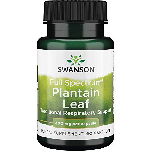 Swanson Full Spectrum Plantain Leaf Plantago Major 400 Milligrams 60 Capsules