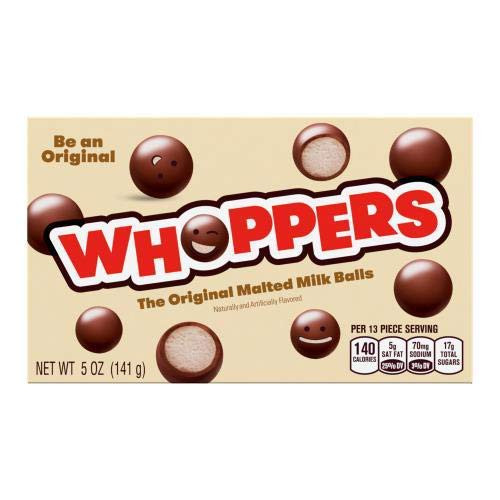 Whoppers Malted Milk Balls 5-Ounce Box Pack of 2 Whoppers Malted Milk Balls 5-Ounce Box Pack of 2