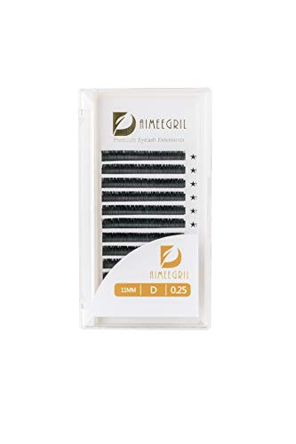 Premium D Curl 8-15mm Semi Permanent Individual Eyelash Extensions 0-25mm Thickness False Mink Silk Volume Lashes Extensions Professional Salon UseD 0-25 11mm