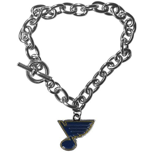 NHL Siskiyou Sports Womens St- Louis Blues Charm Chain Bracelet One Size Team Color NHL Siskiyou Sports Womens St- Louis Blues Charm Chain Bracelet One Size Team Color