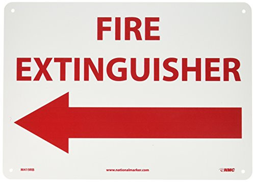 NMC M419RB Restricted Area Sign  Legend  FIRE EXTINGUISHER  with Graphic  14  Length x 10  Height  Rigid Polystyrene Plastic  Red on White NMC M419RB Restricted Area Sign  Legend  FIRE EXTINGUISHER  with Graphic  14  Length x 10  Height  Rigid Polystyrene Plastic  Red on White