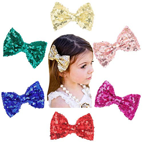 Sequins Hair Bow Clips for Baby Girls Toddlers Women Sparkly Glitter Hair Bows Barrettes Hairpin Bangs Clip Set Hair Accessories 6 Pcs Sequins Hair Bow Clips for Baby Girls Toddlers Women Sparkly Glitter Hair Bows Barrettes Hairpin Bangs Clip Set Hair Accessories 6 Pcs
