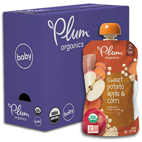 Plum Organics Stage 2 Organic Baby Food Sweet Potato Apple and Corn 4 Ounce pouches Pack of 6 Plum Organics Stage 2 Organic Baby Food Sweet Potato Apple and Corn 4 Ounce pouches Pack of 6