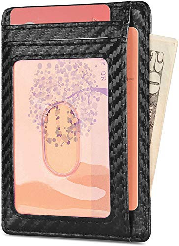 Minimalist Slim Front Pocket Leather Wallets RFID Blocking Credit Card Holder for Men Women