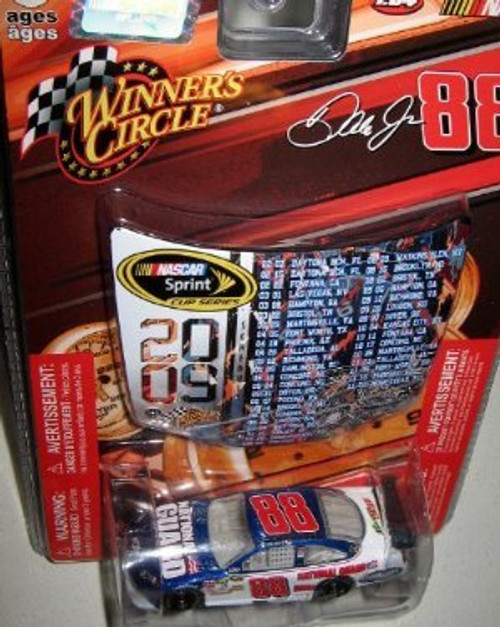 Dale Earnhardt Jr #88 Amp National Guard Blue White Die-cast Car 1/64 Scale Winner's Circle with Mini Hood Magnet 2009 Sprint Cup Dale Earnhardt Jr #88 Amp National Guard Blue White Die-cast Car 1/64 Scale Winner's Circle with Mini Hood Magnet 2009 Sprint Cup