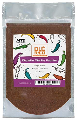 Chipotle Morita Chile Powder 4 oz - Ground Chili Peppers All Natural No Salt Added Great For Mexican Recipes  4 oz Total Weight by Ole Rico