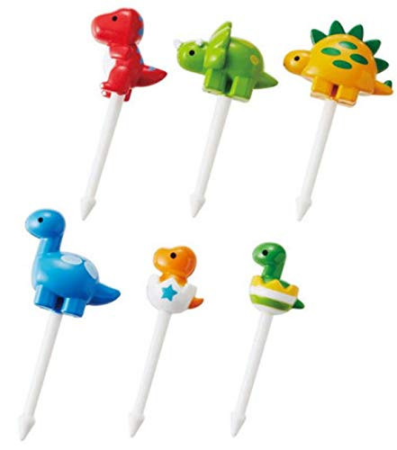 Torune Food Picks Bento Lunch Accessories Dinosaur Mini Short Picks 6 pcs