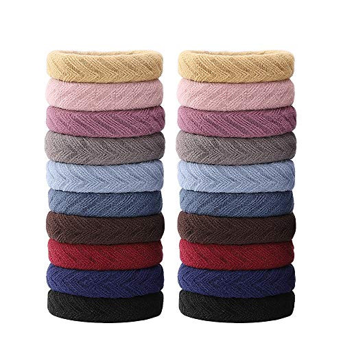 Seamless Hair Bands No Crease Cotton Hair Ties Thick Ponytail Holder Elastic Hair Rope Stretch Ponytail Bands for Women Lady 20 PCS Seamless Hair Bands No Crease Cotton Hair Ties Thick Ponytail Holder Elastic Hair Rope Stretch Ponytail Bands for Women Lady 20 PCS