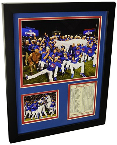 Chicago Cubs - 2016 NLCS Champions 11" x 14" Framed Photo Collage by Legends Never Die, Inc. - Mound Chicago Cubs - 2016 NLCS Champions 11" x 14" Framed Photo Collage by Legends Never Die, Inc. - Mound