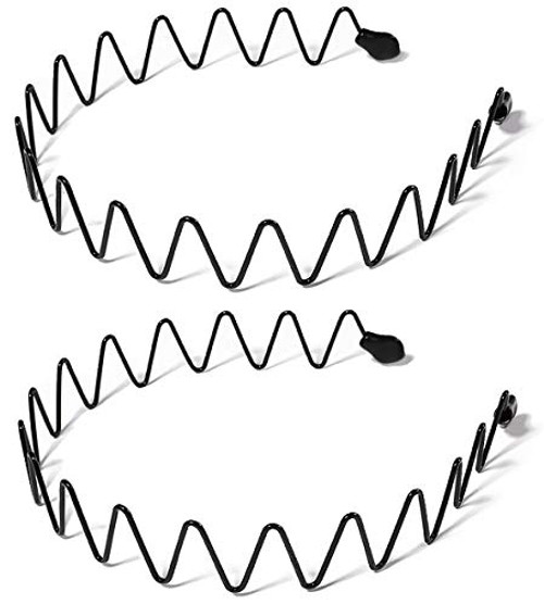 XINGZHE 2PCS Mens Headbands Hair Bands Men Metal Headband for Women Hair Band Workout Sports Hairband Fashion Cool Guys Boys Non Slip Elastic Outdoor Hoop Teeth Clip Black Wavy Headwear Beauty Care XINGZHE 2PCS Mens Headbands Hair Bands Men Metal Headband for Women Hair Band Workout Sports Hairband Fashion Cool Guys Boys Non Slip Elastic Outdoor Hoop Teeth Clip Black Wavy Headwear Beauty Care