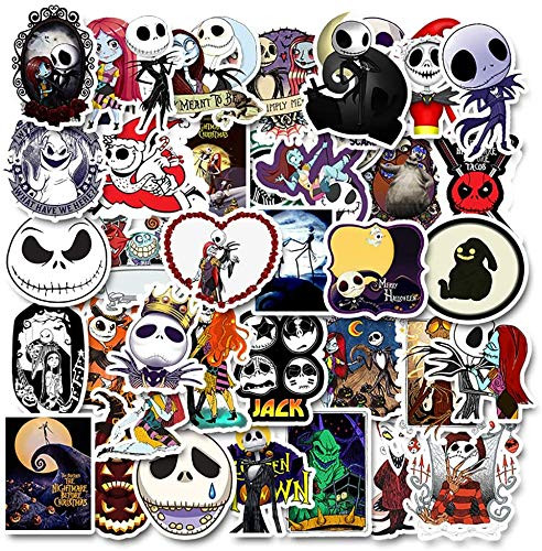 Acekar Nightmare Before Christmas and Tim Burton s Stickers  50 PCS   Vinyl Waterproof Stickers for Laptop Skateboard Water Bottles Computer Phone  Halloween ThemeNightmare Before Christmas