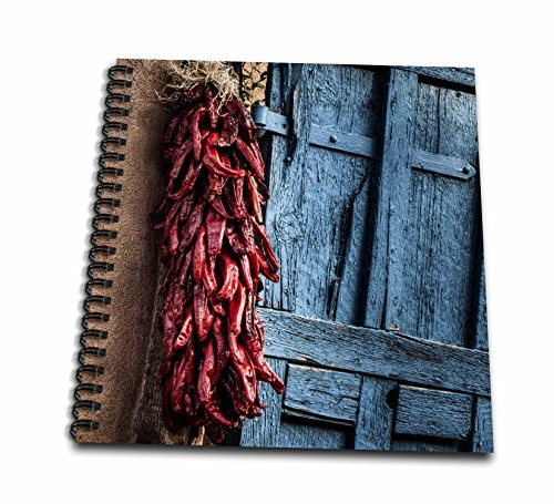 3dRose db_251221_1 New Mexico, Taos, Gate and Chile Ristra Drawing Book, 8" x 8"