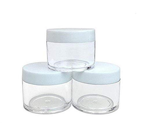 12PCS 30ml 30g -1oz Empty Refillable Clear Plastic Bottle Makeup Cosmetic Container Pot Jars Vial Storage With White Screw Lid For Cream Lotion Lip Balm Nail Powder Eye Shadow Sample