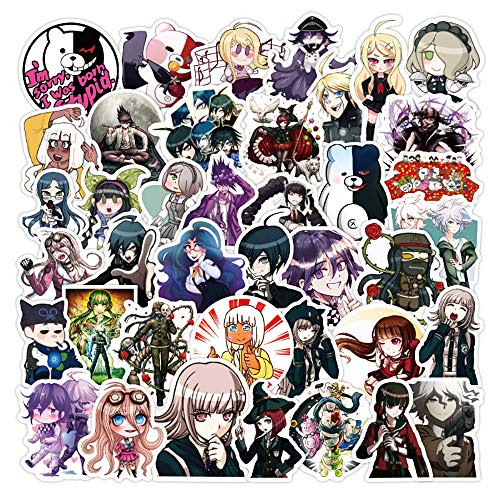 Potota Danganronpa Stickers for Hydro Flask    50 PCS   Vinyl Waterproof Stickers for Laptop Skateboard Water Bottles Computer Phone  Cute Anime Stickers Danganronpa-50