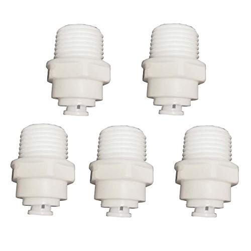 Malida 1-2  Thread Male to 1-4  Push Fit Tube Quick Connect for Water Purifiers RO Reverse Osmosis 5pack