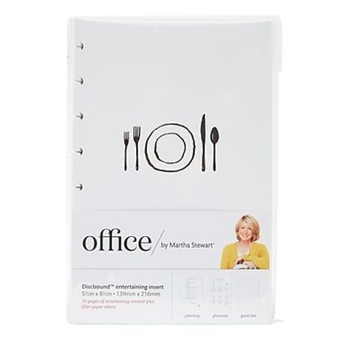 Office by Martha Stewart Discbound Entertaining Insert  8-5  x 11   White