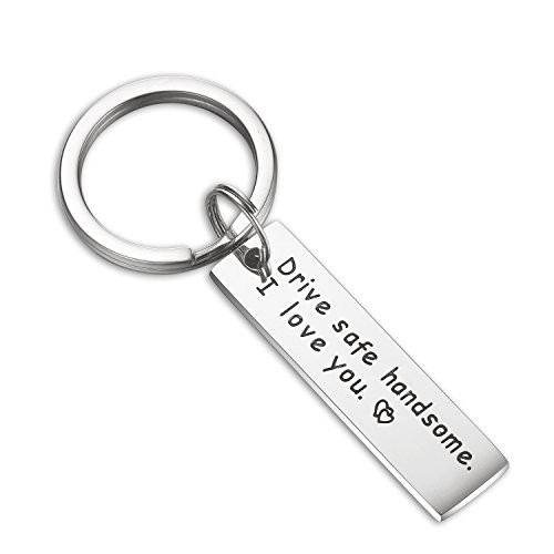 CJ M Drive Safe Keychain Handsome I Love You Husband Gift Boyfriend Gift Trucker Gift Sweet 16 Gift Dad Gift Men Gift CJ M Drive Safe Keychain Handsome I Love You Husband Gift Boyfriend Gift Trucker Gift Sweet 16 Gift Dad Gift Men Gift