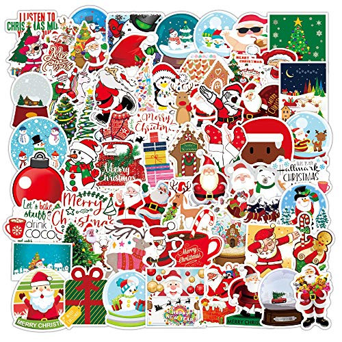 Merry Christmas Stickers 100Pcs  Santa Stickers Pack for Kids Teens Adults  Waterproof Vinyl Decals  Christmas Decorations Stickers for Gifts Tags Envelopes Crafts Windows Laptop Snowboard