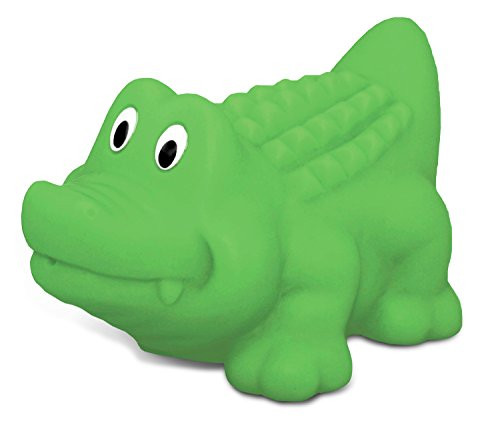 DolliBu Alligator Bath Buddy Squirter - Floating Green Alligator Rubber Bath Toy  Fun Water Squirting Bathtime Play For Toddlers  Cute and Soft Tropical Animal Toy For Bathtub  Beach and Pool for Kids