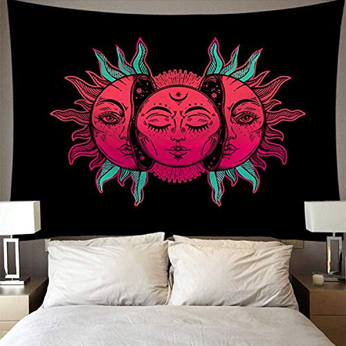 Altar Wall Tapestry for Bedroom Sun and Moon Tapestry Burning Sun with Star Tapestry Psychedelic Tapestry Black and White Mystic Tapestry Wall Hanging 59 X 51inch Altar Wall Tapestry for Bedroom Sun and Moon Tapestry Burning Sun with Star Tapestry Psychedelic Tapestry Black and White Mystic Tapestry Wall Hanging 59 X 51inch