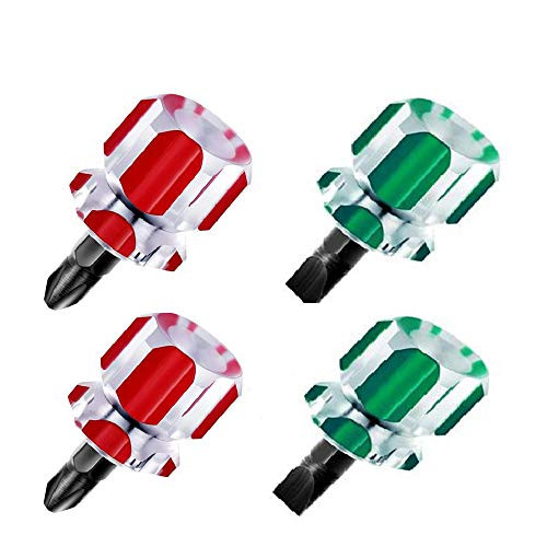 4 Pieces Sewing Machine Screwdriver  Mini Stubby Screwdriver Tool Kits for Dismantle and Repair  One Flat Head and One Phillips 4 Pieces