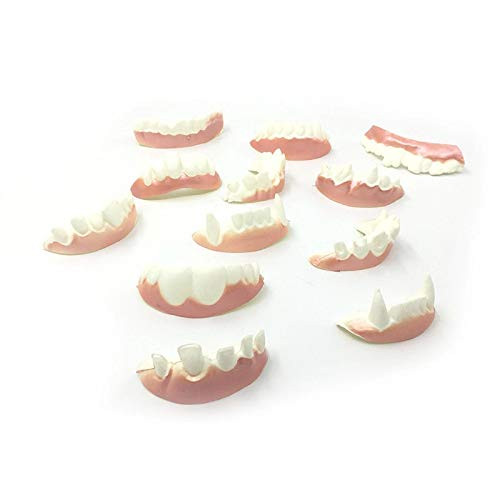 WJBB 12 Pieces Gnarly Teeth Ugly Fake Teeth Bob Teeth Gag Teeth Vampire Denture Teeth  12 Styles