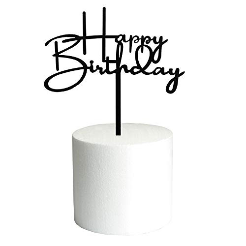 DIY Acrylic Happy birthday Cake Topper Cake Party Decorations birthday DecorationsBlack