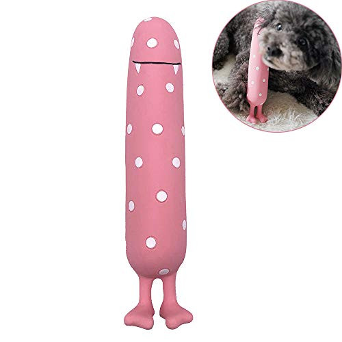 CatYou Dog Squeaky Toy Latex Soft Dog Chew Toy Rubber Chewing Squeak Toy Fetch Play Toy for Puppy Small Medium Dog Pets Pink