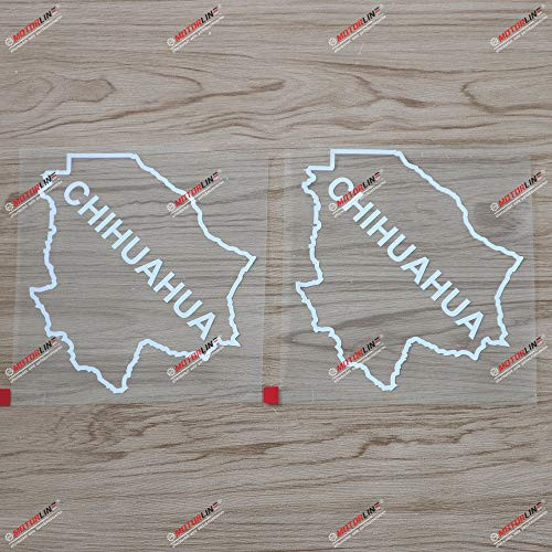 2X White 6 Chihuahua State of Mexico Decal Sticker Mexican map Outline Car Vinyl 2X White 6 Chihuahua State of Mexico Decal Sticker Mexican map Outline Car Vinyl