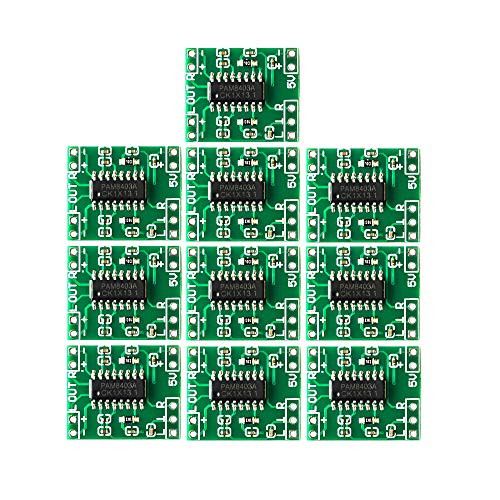 JWlock 10PCS PAM8403 Module Super Mini Digital Amplifier Board 2 3W Class D Power Amplifier Board efficient 2-5 to 5V Input
