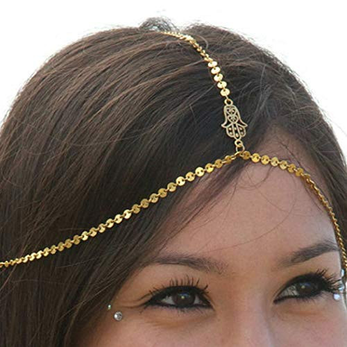 Bmadge Boho Sequins Head Chain Jewelry Gold Hamsa Headpieces Dainty Hair Accessory for Women and Girls Silver Bmadge Boho Sequins Head Chain Jewelry Gold Hamsa Headpieces Dainty Hair Accessory for Women and Girls Silver