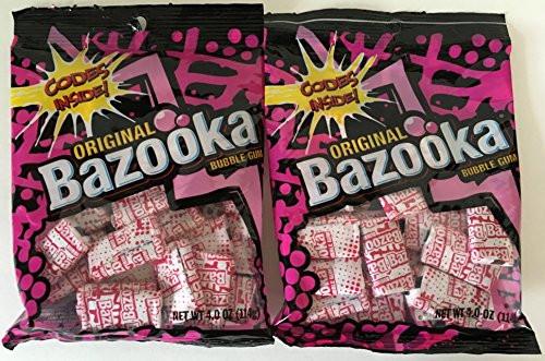 Original Bazooka Bubble Gum 4 Oz Bag 2 Pack - 8 Oz Total