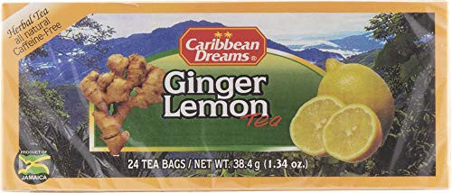 Caribbean Dreams Ginger Lemon Tea 24 tea bags Herbal Natural Tea Caffeine Free Tea Bags with Lemon Ginger Caribbean Dreams Ginger Lemon Tea 24 tea bags Herbal Natural Tea Caffeine Free Tea Bags with Lemon Ginger