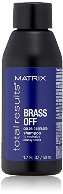 MATRIX Total Results Brass Off Color Depositing Blue Shampoo Refreshes Hair Neutralizes Brassy Tones in Lightened Brunettes For Color Treated Hair 1-7 Fl- Oz- MATRIX Total Results Brass Off Color Depositing Blue Shampoo Refreshes Hair Neutralizes Brassy Tones in Lightened Brunettes For Color Treated Hair 1-7 Fl- Oz-