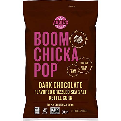 Angies Boom Chicka Pop Dark Chocolaty Drizzled Sea Salt Kettle Corn  5-5 Ounce Bag