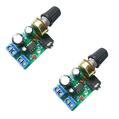 Acxico 2Pcs LM386 10W Mini Power Amplifier Board Audio Amplifier Module DC 3-12V Volume Adjustable Control