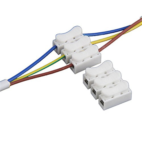 BCQLI CH-3 Push-Type Self-Locking Quick Connection Terminal 3 in 3 Out Wire Connector 30PCS