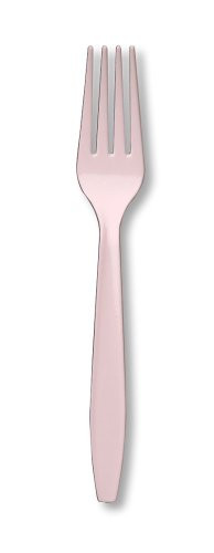 Creative Converting Touch of Color Premium 24 Count Plastic Forks  Classic Pink