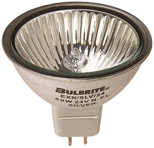 Bulbrite EXN-SLV-24 50-Watt 24-Volt Halogen MR16 Bi-Pin  Silver Flood