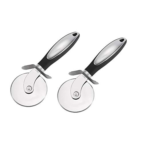 Hovico 2Pcs Pizza Cutter Wheel  Food Grade Stainless Steel Pizza Cutter Wheel Very Sharp Pizza Cutter Slicer with Non Slip Handle  Easy to Clean