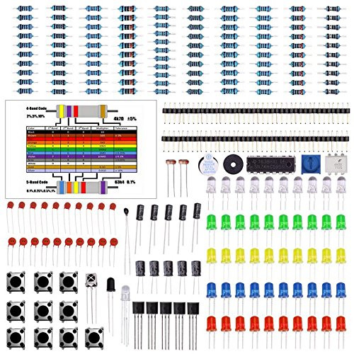 LAFVIN Electronics Component Basic Starter Kit with Flame Sensor Precision Potentiometer  Buzzer  Capacitor Compatible with Arduino  MEGA2560