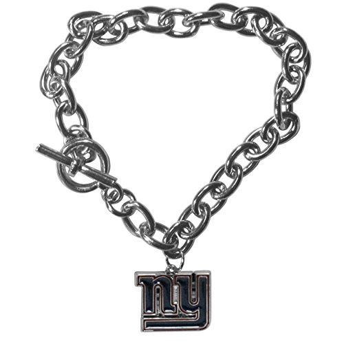 NFL Siskiyou Sports Womens New York Giants Charm Chain Bracelet One Size Team Color NFL Siskiyou Sports Womens New York Giants Charm Chain Bracelet One Size Team Color