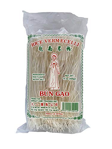 CAF Young Lady Premium Vermicelli Noodles  Rice Sticks  Vermicelli Rice noodles  14oz Gluten Free  Bun Gao 1 Pack