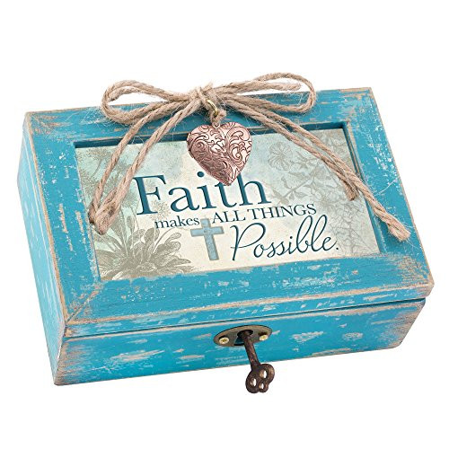 Cottage Garden Faith Makes All Things Possible Teal Wood Locket Jewelry Music Box Plays Tune Amazing Grace Cottage Garden Faith Makes All Things Possible Teal Wood Locket Jewelry Music Box Plays Tune Amazing Grace