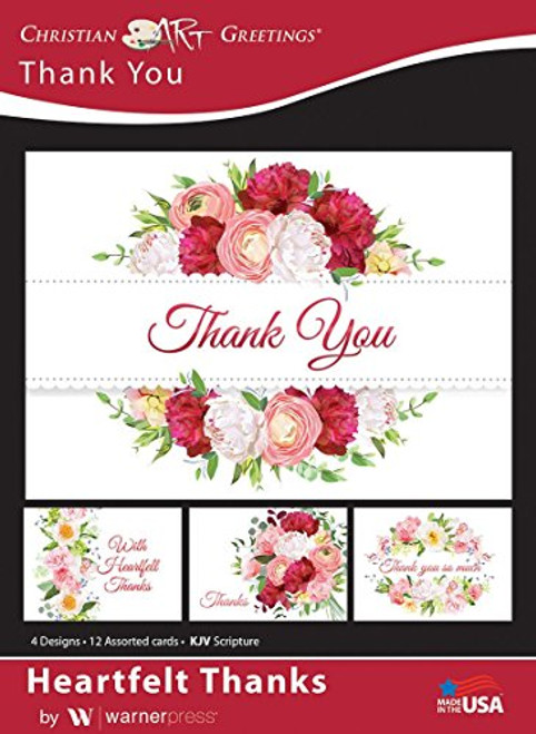 Heartfelt Thanks - Thank You Greeting Cards - Blank - KJV Scripture - Box of 12 Heartfelt Thanks - Thank You Greeting Cards - Blank - KJV Scripture - Box of 12