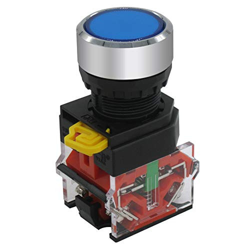 mxuteuk 1 NO 1NC 22mm Blue Momentary Push Button Switch 660V 10A DPST?3 Years Warranty LA36A-11BN-L