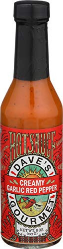 Dave s Gourmet Creamy Garlic Red Pepper Hot Sauce  8 Ounces